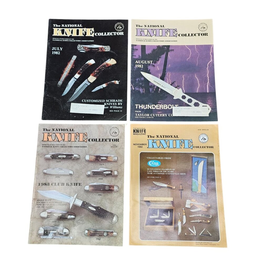 National Knife Collector Magazine Lot of 4 July Aug Sept November 1982 Editions